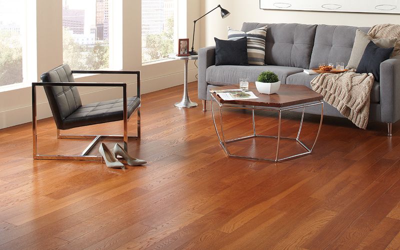 Beautiful hardwood flooring installed in a living room